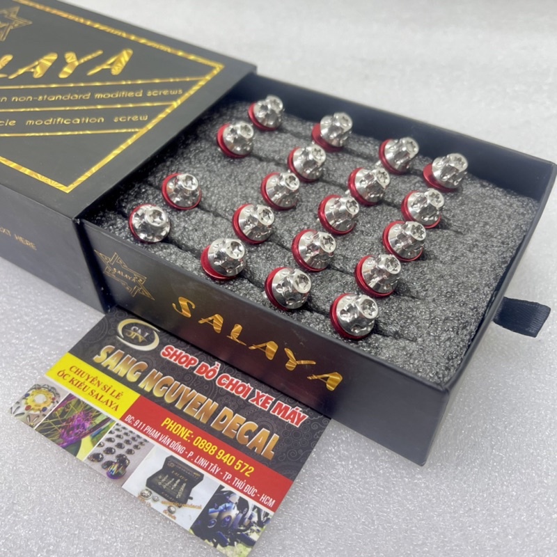 Bộ ốc lốc máy Wave RSX đời 2020 19 con salaya kem long đỏ