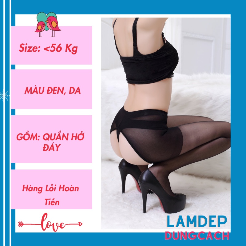 Quần tất lưới sexy hở đáy đũng xẻ đáy không đũng gợi cảm co giãn 3d cho nữ