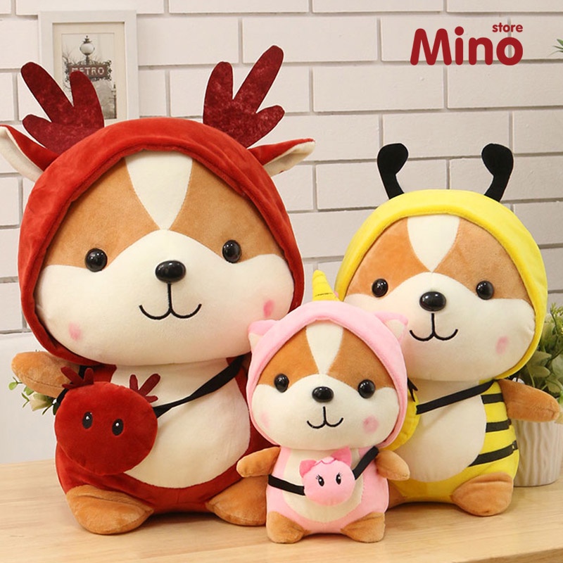 [Mã BMBAU50 giảm 7% đơn 99K] Gấu Bông Chó Shiba Cosplay Hàng Cao Cấp Mềm Mịn Size 25cm MINO STORE TH25