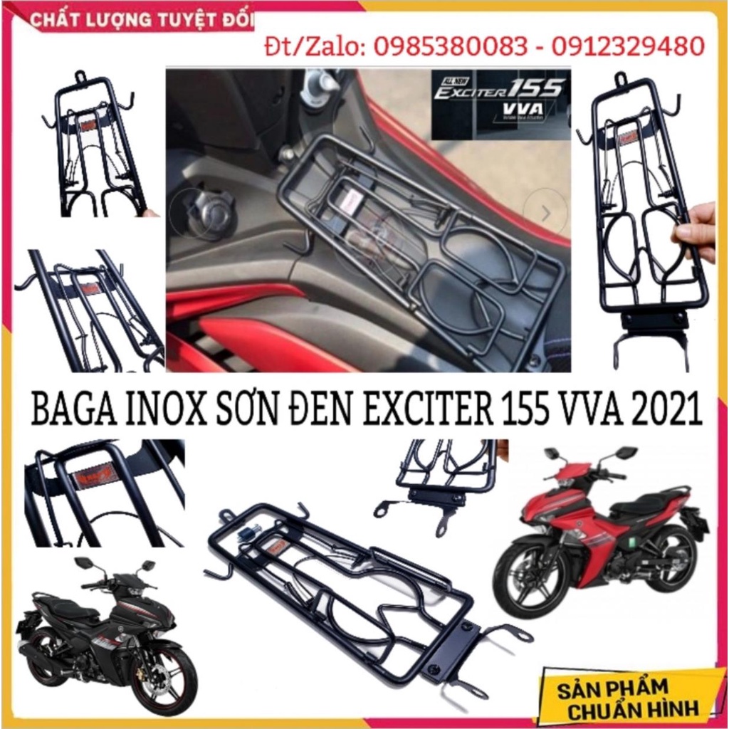 Baga EX155 và Ex 155 VVA (Exciter 155 VVA) Cao Cấp INOX, Sơn Đen Tĩnh Điện, Xititan 7 màu Dày 10 Ly Chắc Chắn Mẫu 2021