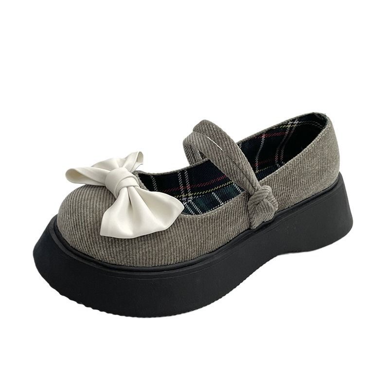 2023 Giày Mary Jane Đế Dày Bằng Da Đính Nơ Đơn Giản Thoải Mái Dễ Phối Đồ Cho Nữ