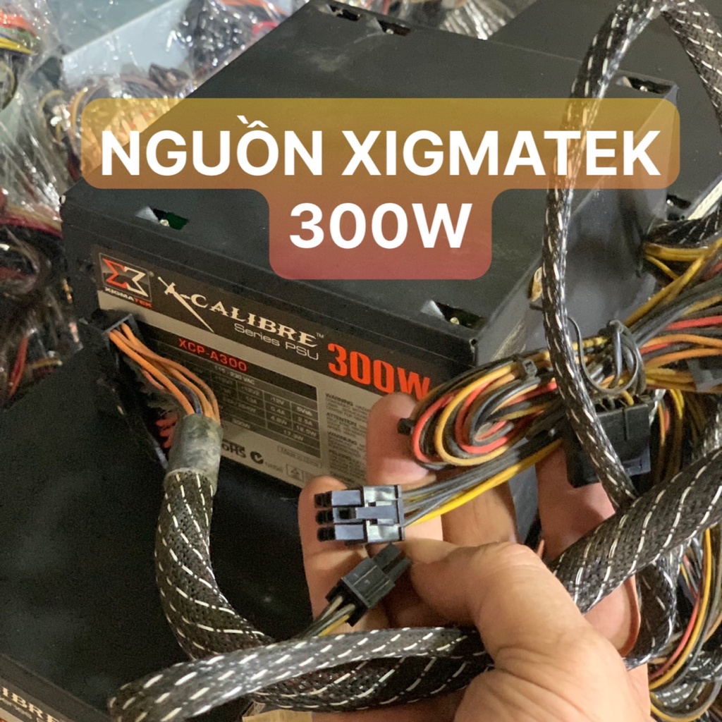 UPS N Guồn XIGMATEK  300W Fan 12 Màu Đen Dây  6P Vga  - Vi Tính Bắc Hải