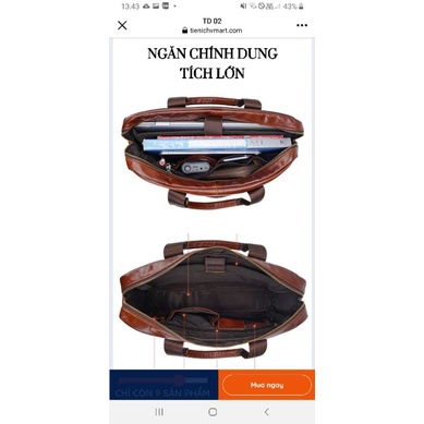 Cặp da bò nam thật 100%, cặp da bò công sở | BigBuy360 - bigbuy360.vn