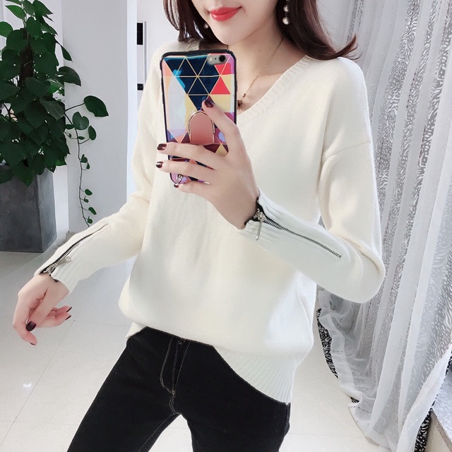 Áo len tay khoá thời trang ( coi kĩ ảnh thật phía cuối ) | BigBuy360 - bigbuy360.vn