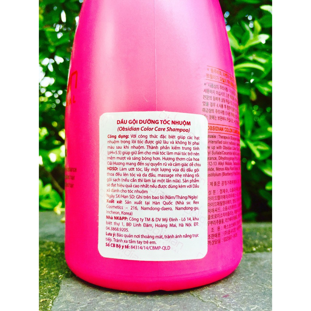 Dầu gội xả dưỡng màu tóc nhuộm OBSIDIAN Color Care 580mlx2