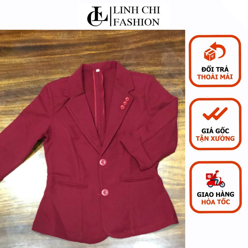 Áo vest công sở nữ cao cấp màu đỏ đô tay lỡ LC18[ ĐỔI TRẢ THOÀI MÁI]
