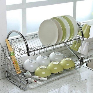 Kệ Úp Bát Inox 2 Tầng