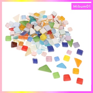 [Mibum] 200g Gạch Khảm, Các loại Đá khảm thủy tinh màu hỗn hợp, Gạch khảm tam giác vuông Miếng pha lê thủy tinh