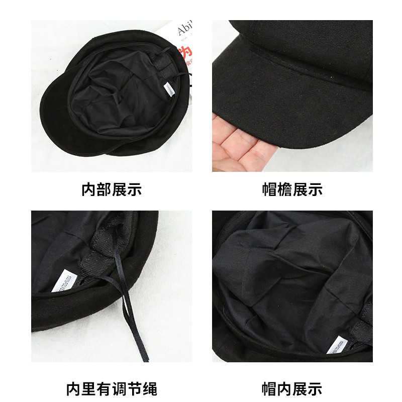 Mũ Beret Da Lộn Màu Trơn Thời Trang Thu Đông Hàn Quốc Dành Cho Nữ