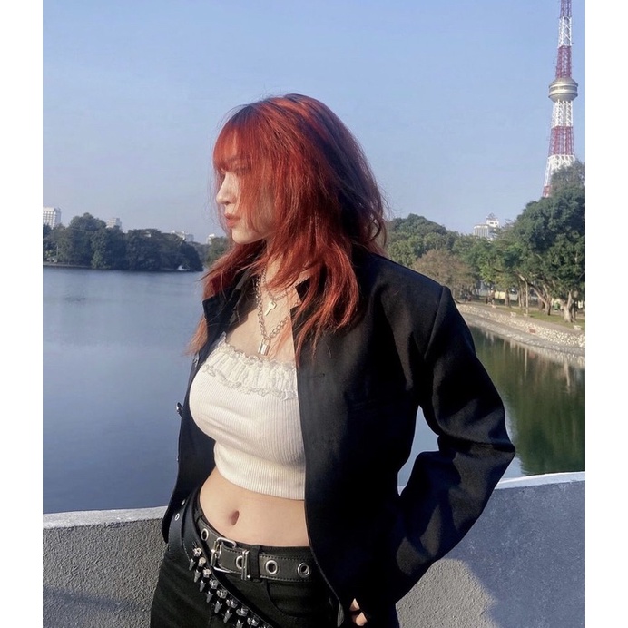 Áo khoác Nhật Bản crop gakuran high and low