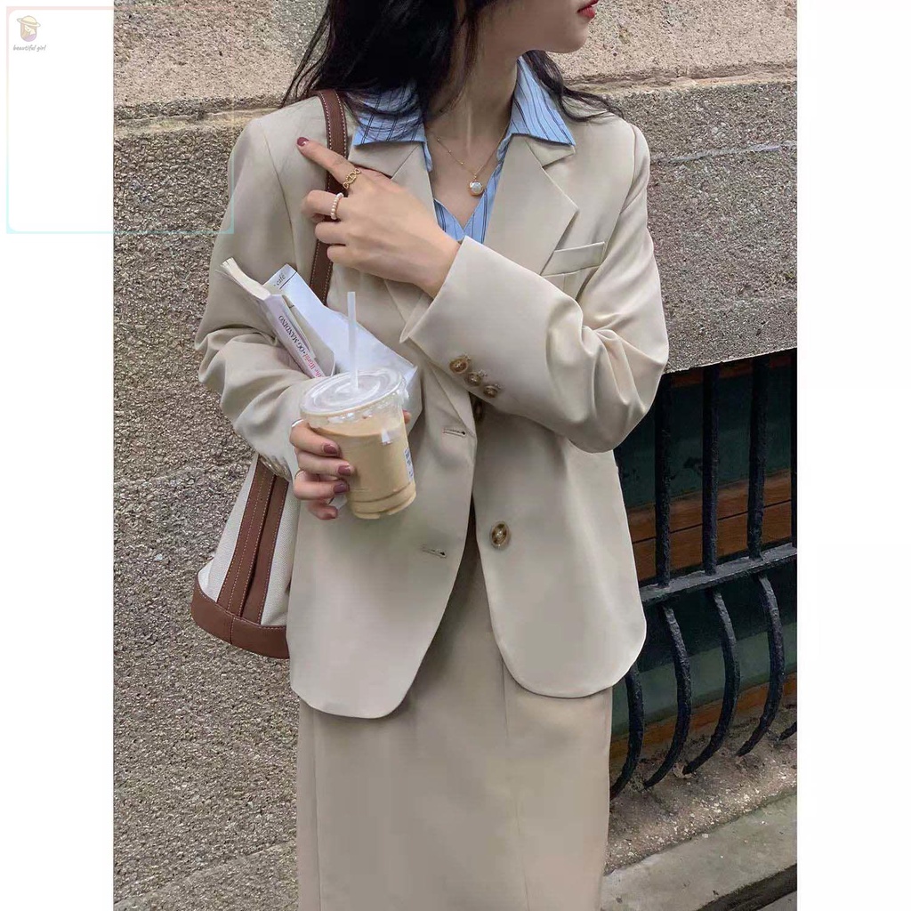 Whqsh Áo Khoác Vest Dáng Rộng Phong Cách Anh Quốc Thời Trang Xuân Thu 2021 Cho Nữ