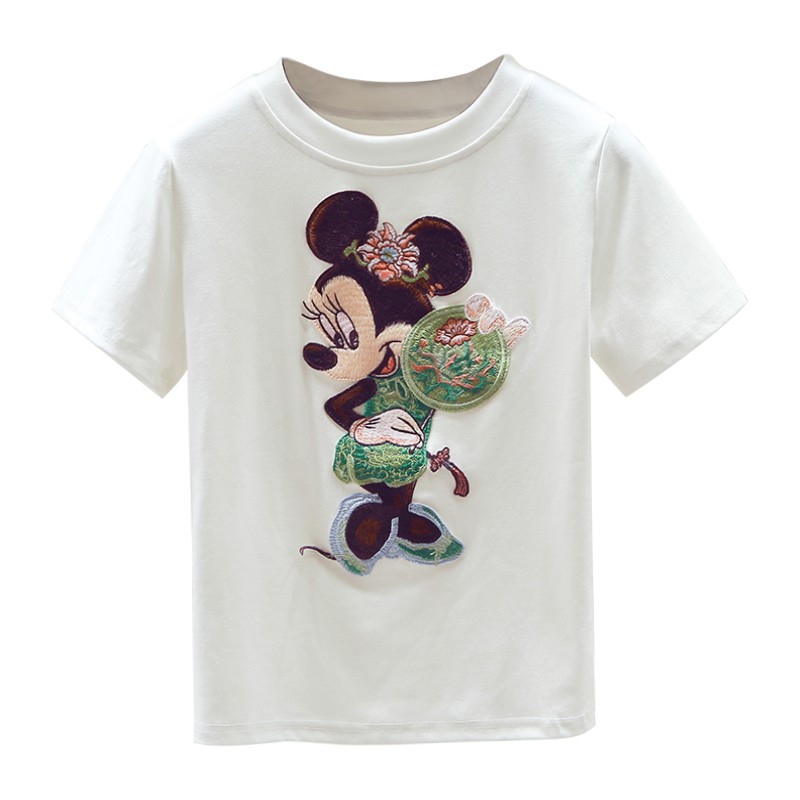 Áo thun nữ cotton thêu họa tiết 3d đủ size