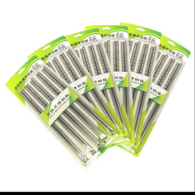Đũa Inox 1 vỉ 5 đôi