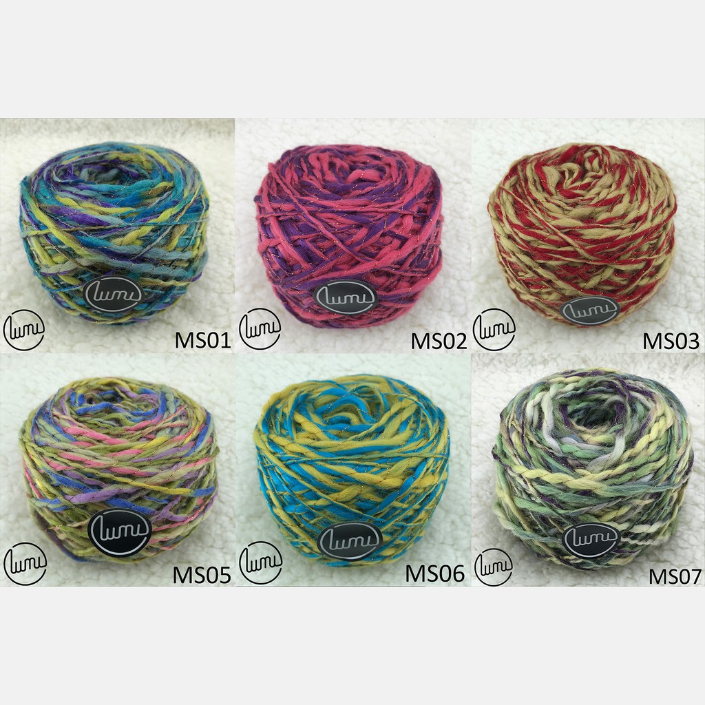 Lumi - MS01-MS06 Len Giả Cừu Cỡ Sợi Lớn Thích Hợp Đan Móc Áo Thu Đông