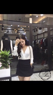 Áo thun cotton vạt chéo