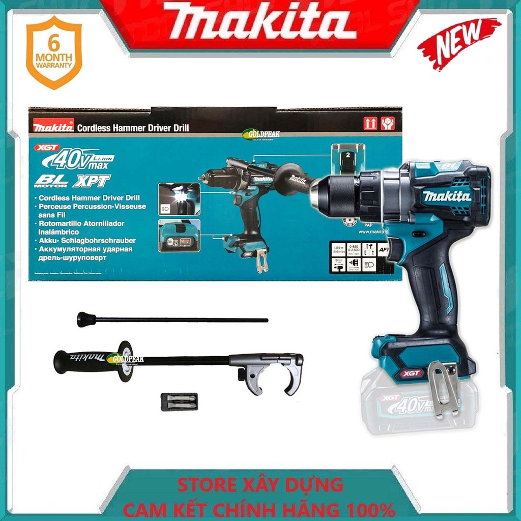 MÁY KHOAN BÚA VẶN VÍT DÙNG PIN 40V MAKITA HP001GZ- HÀNG CHÍNH HÃNG