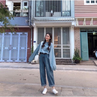 Baggy Jeans Ống Rộng Basic