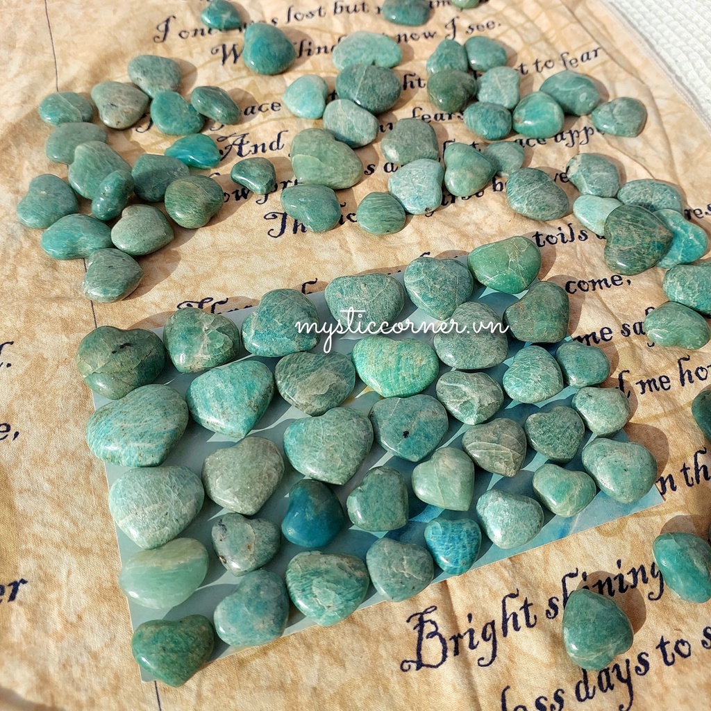 Tim đá Amazonite ( đá Thiên Hà ) đá thanh tẩy Tarot, Reiki, thiền định, phong thủy