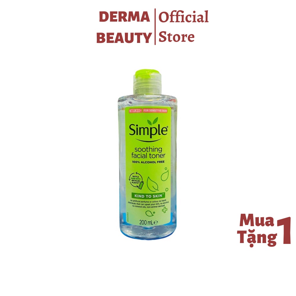 Nước Hoa Hồng Simple  Làm Dịu Và Cân Bằng Độ Ẩm Cho Da -Toner Lành Tính Không Chứa Cồn 200ml