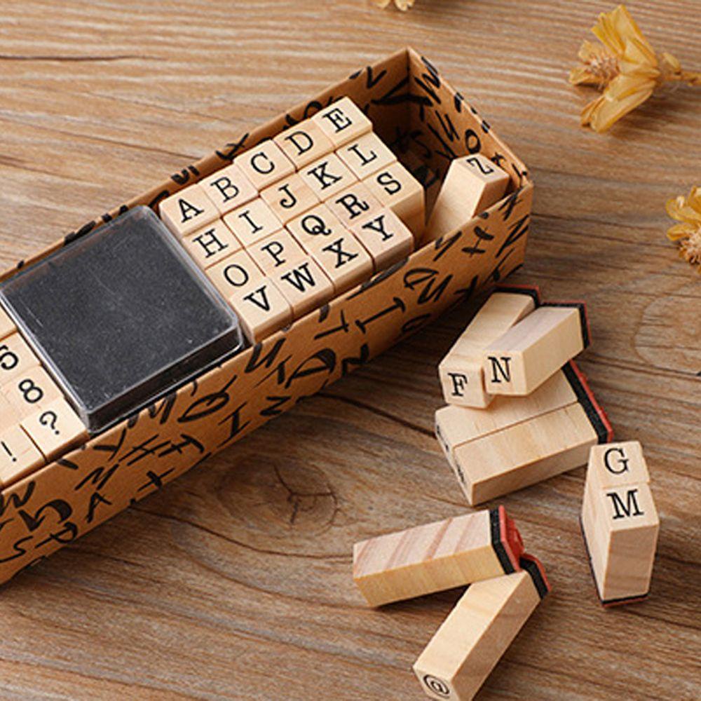 Bộ 40 Con Dấu Gỗ In Biểu Tượng Chữ Cái AUGUSTINE