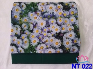 Vải áo dài in hoa cúc nhí