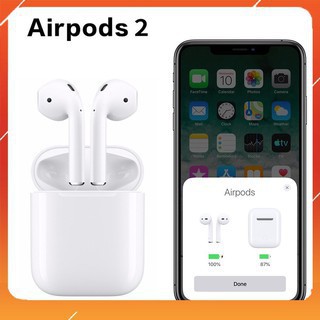 Tai nghe Bluetooth Airpods 2 nhét tai - TẶNG CASE SILICON - BH 3 tháng