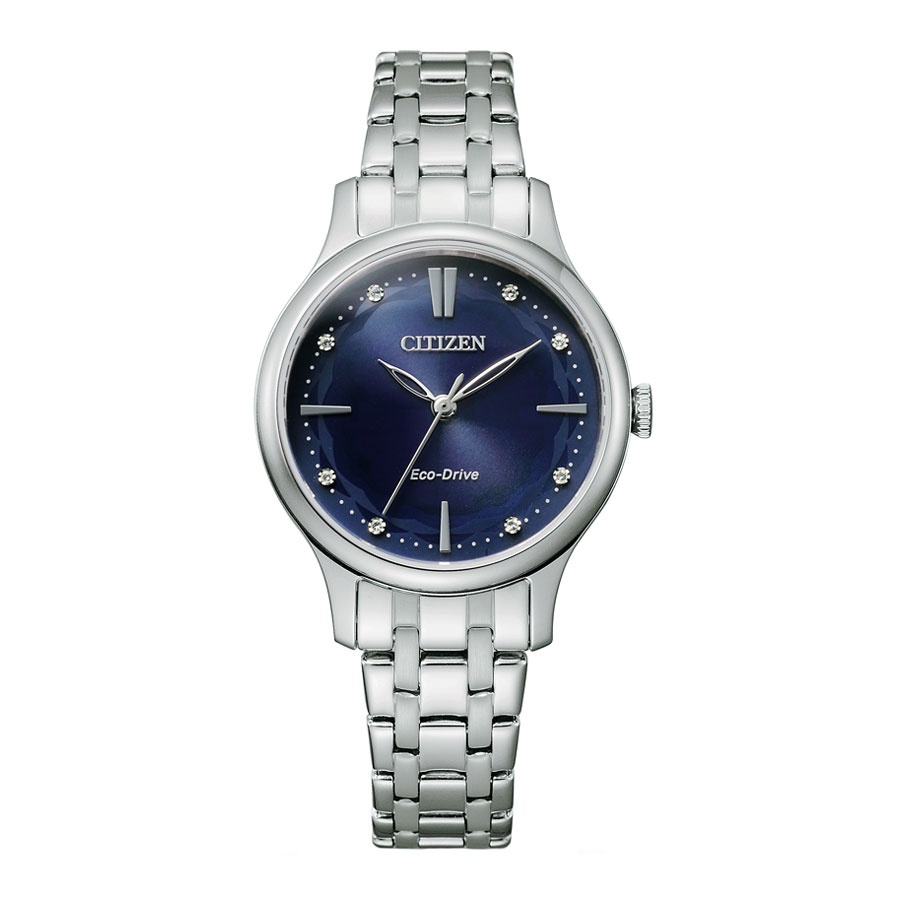 Đồng Hồ Nữ Citizen Đính Đá Swarovski Dây Thép Không Gỉ EM0890-85L - Mặt Xanh