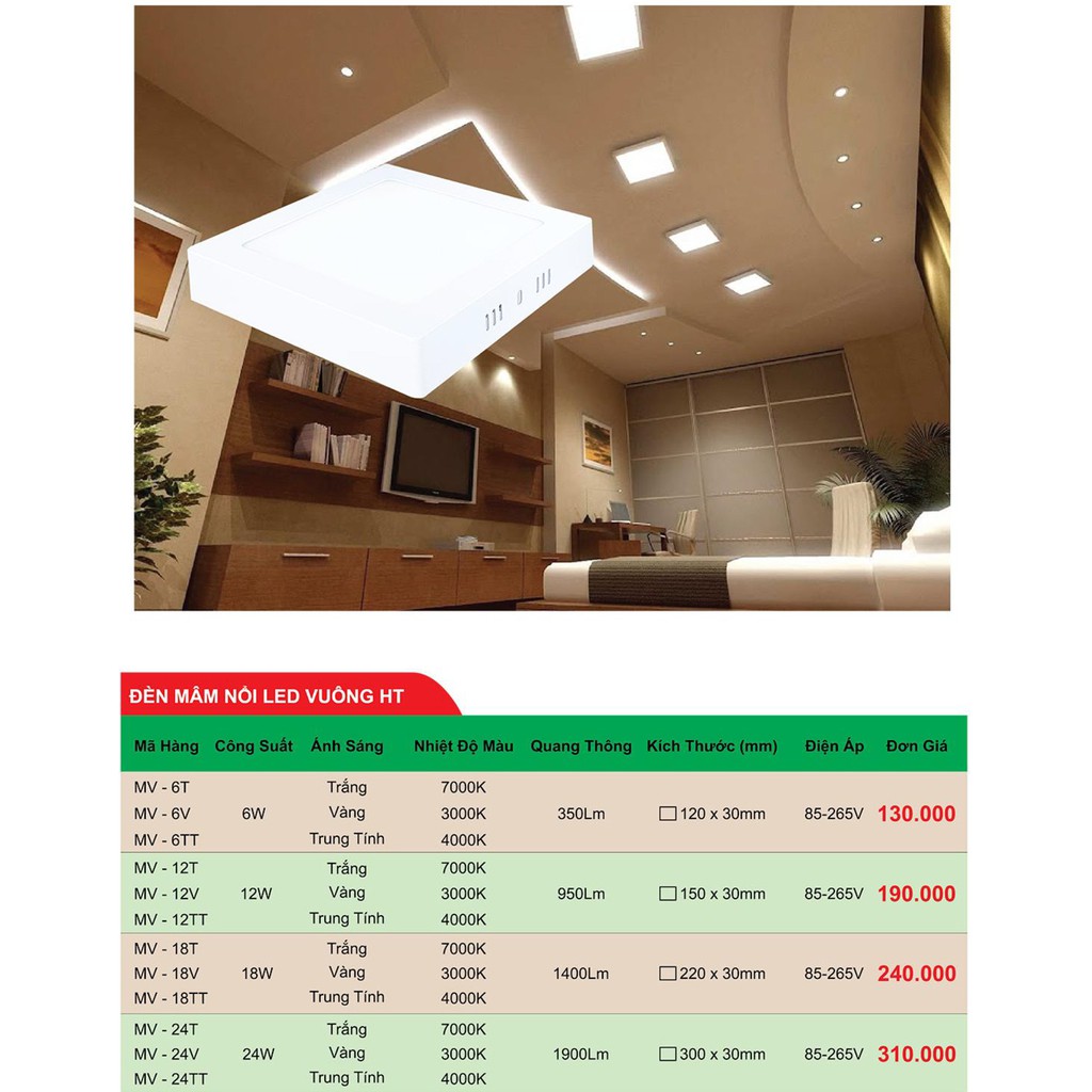 ⚡GIAO HÓA TỐC 1H⚡ Đèn mâm pha lê nổi led 18w vuông HT chất lượng.