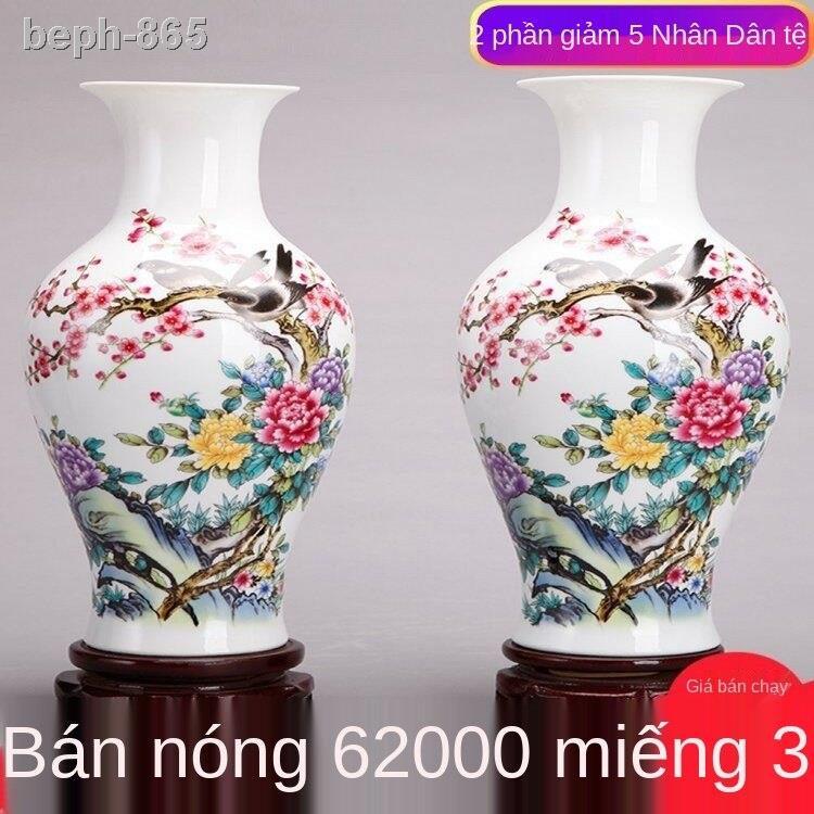 ♦ ✜ ● Jingdezhen bình gốm trang trí phòng khách cắm hoa gia cầm hiện đại tủ rượu thủ công nhỏ