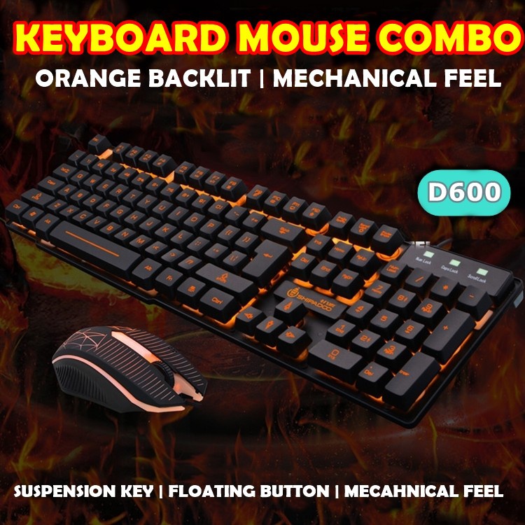 Combo bàn phím + chuột máy tính chơi game có đèn led - Keyboard gaming d600