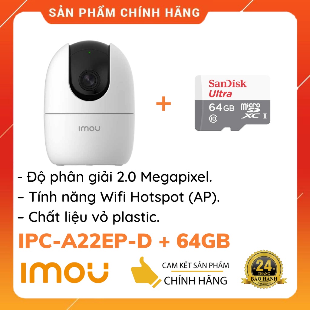 Camera IP Wifi IPC-A22EP-D IMOU chuẩn HD 1080P