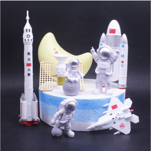 Mô Hình Phi Hành Gia, Tàu Vũ Trụ, Tên Lửa, Decor -  Trang Trí Bánh Kem, Bánh Sinh Nhật