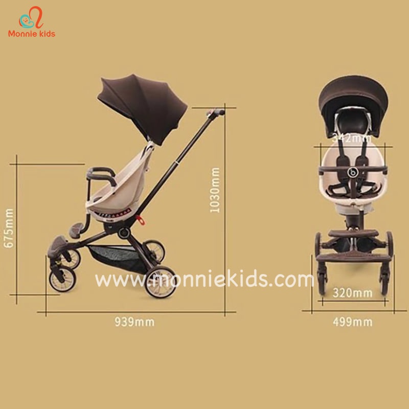 Xe đẩy gấp gọn 2 chiều cho bé Baobaohao V18 , xe đẩy du lịch 5 tư thế - Monnie Kids