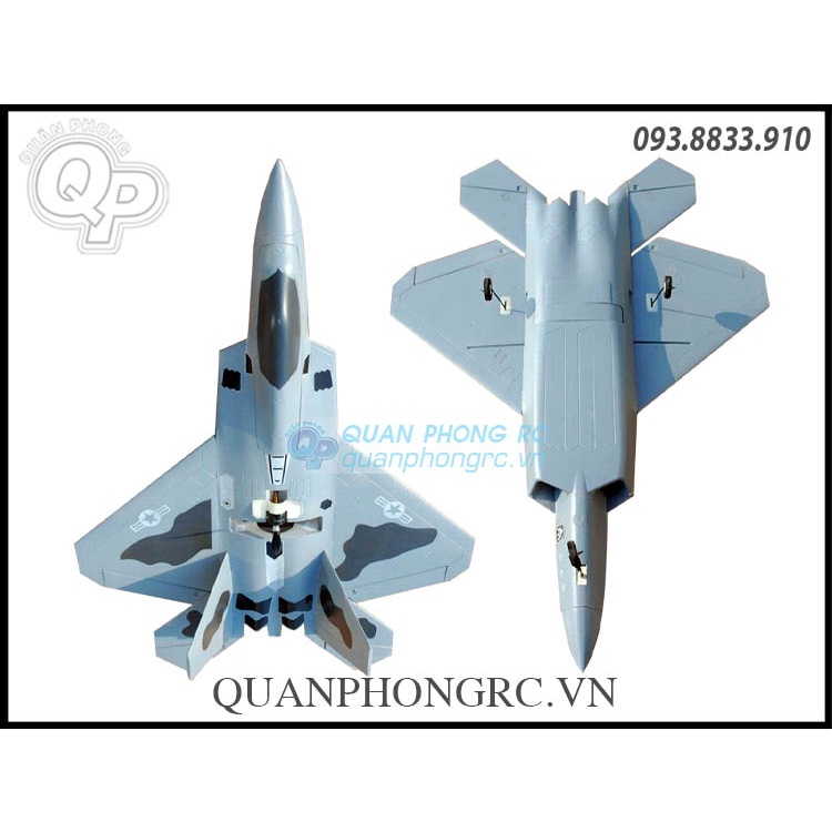 Kit EPO F22 Raptor Sơn Xám Sải 72cm + Decal + Càng Đáp