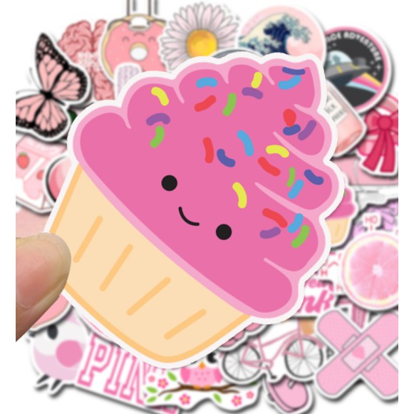 Sticker PINKY nhựa PVC không thấm nước, dán nón bảo hiểm, laptop, điện thoại, Vali, xe