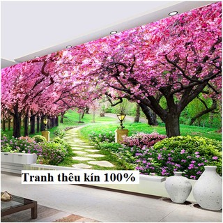 Tranh thêu chữ thập Vườn cây tình yêu FJ0759 195*84cm
