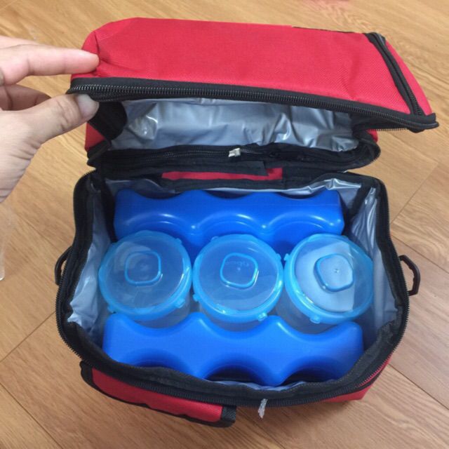 Túi giữ nhiệt 2 ngăn tặng 2 đá khô 3 sóng