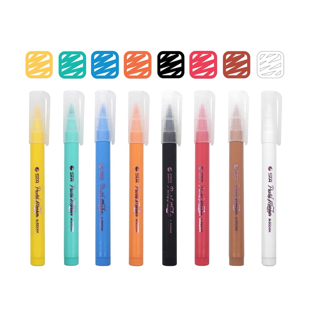 Bộ 8 bút lông màu nước Winzige tông pastel