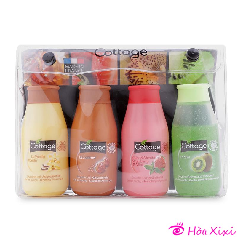Set 4 chai sữa tắm mini Cottage - Pháp