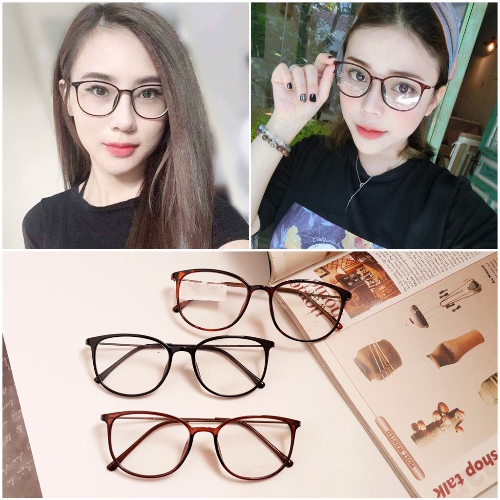 Gọng kính mắt tròn nữ Lilyeyewear càng kính kim loại thanh mảnh nhẹ nhàng 872