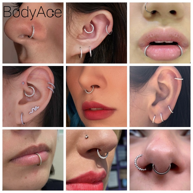 1 Khuyên Xỏ Mũi Đính Đá Cá Tính