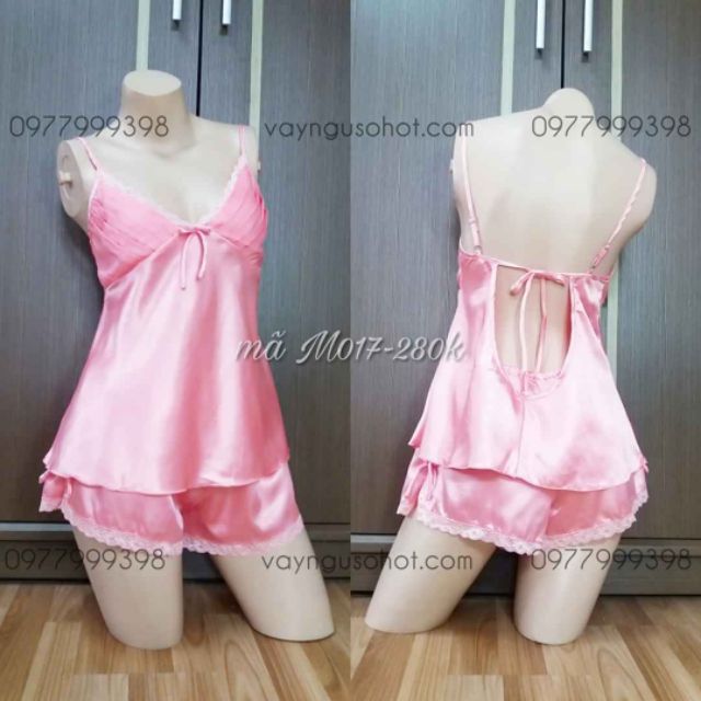 set  đồ ngủ lụa satin