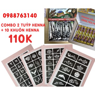 Hot deal 10 khuôn và 2 tuýp mực henna