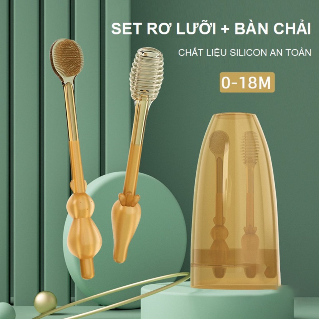 Bàn Chải Rơ Lưỡi Tưa Lưỡi Silicon Cho Bé