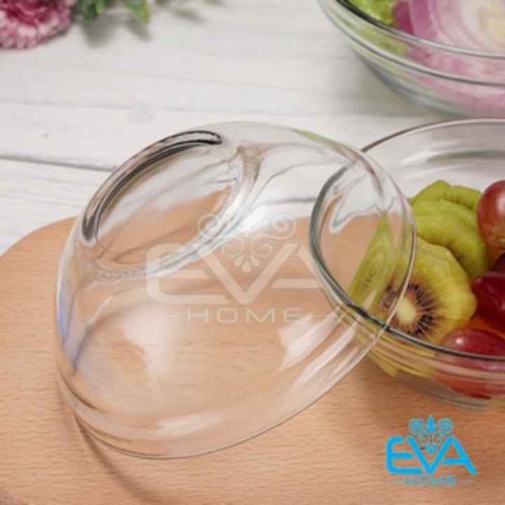 Bộ 5 Thố Thủy Tinh Glass Bowl Có Nắp Nhựa Cao Cấp M1018