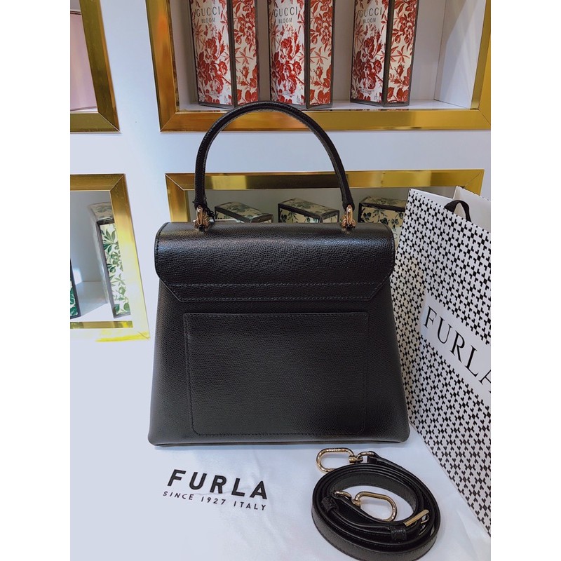 Túi Furla 1927 small top handle siêu sang 2 màu đỏ - đen - hàng Ý chính hãng Made In Italy