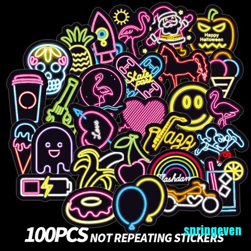 Set 100 Miếng Dán Phát Sáng Trang Trí Dễ Thương Độc Đáo