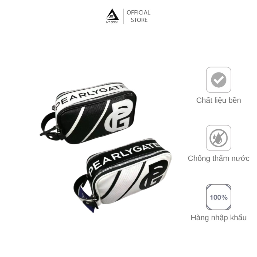 Túi Golf Da Đen Trắng Cao Cấp - Pouch Bag