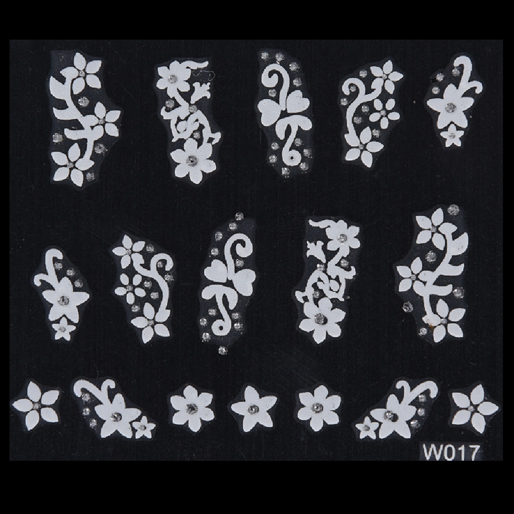 Set 30 Tấm Hình Dán Hoa 3D Trang Trí Móng Tay