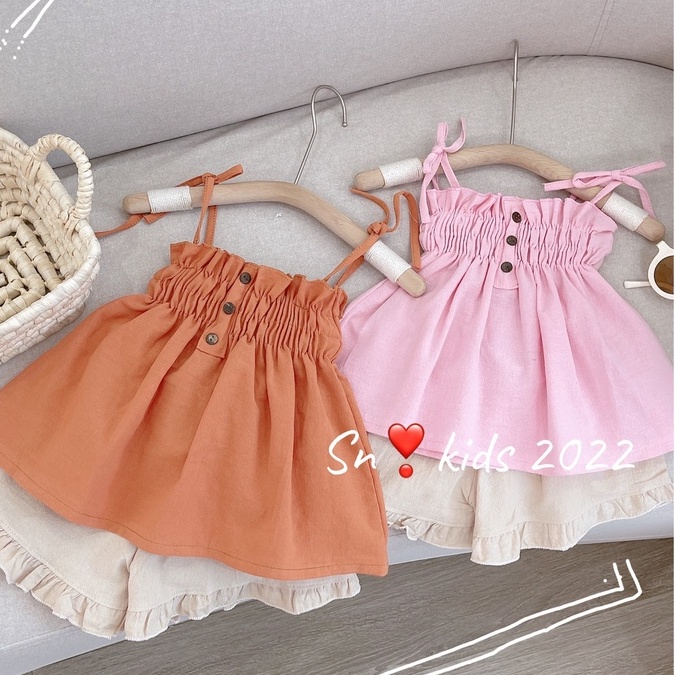 Bộ 2 dây chun ngực đính khuy cho bé gái xịn sò 8-20kg